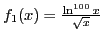 $ f_1(x)=\frac{\ln^{100}x}{\sqrt{x}}$