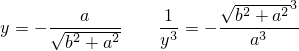         a        1     √b2-+-a23
y = − √-2---2    -3 = −----3----
       b + a     y        a
